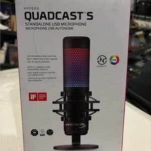 Hype QuadCast S USB Microphone - Black with RGB Lighting